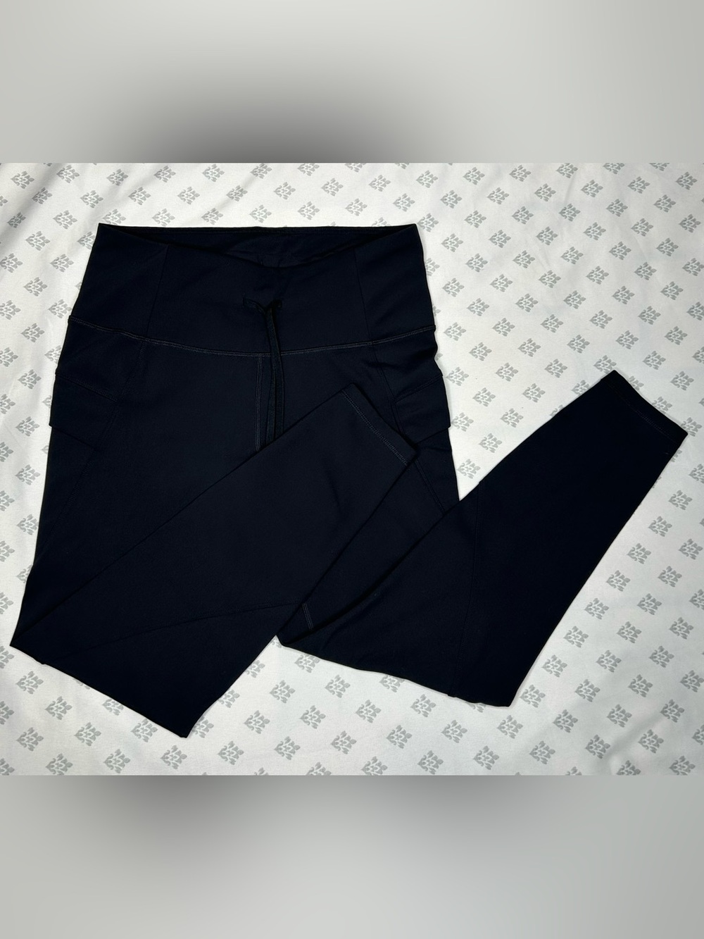 SPIDER - High-Waist Black Leggings with Drawstring